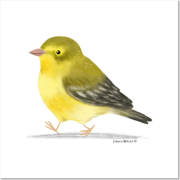 Pine Warbler Bird Wall Art by julianamotzko